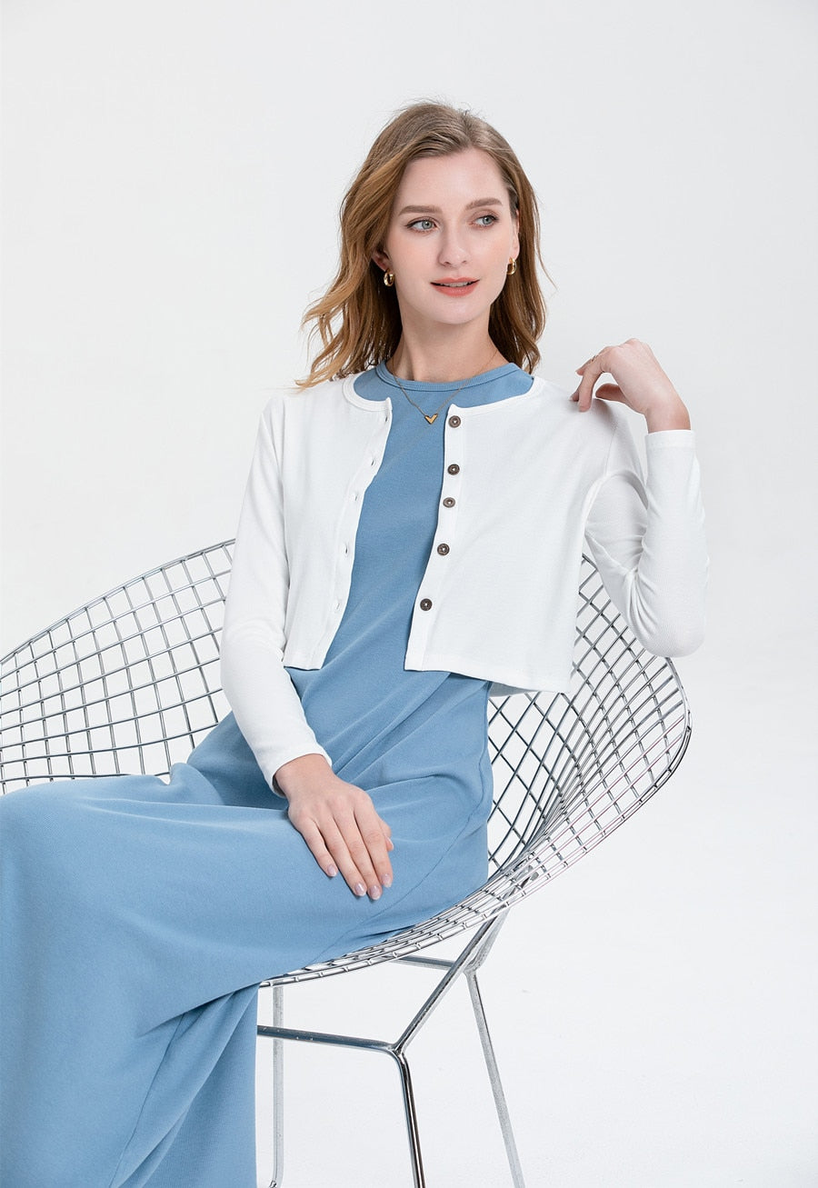 2023 Spring Summer Woman Cardigan And Long Dress Nature Fiber Brand