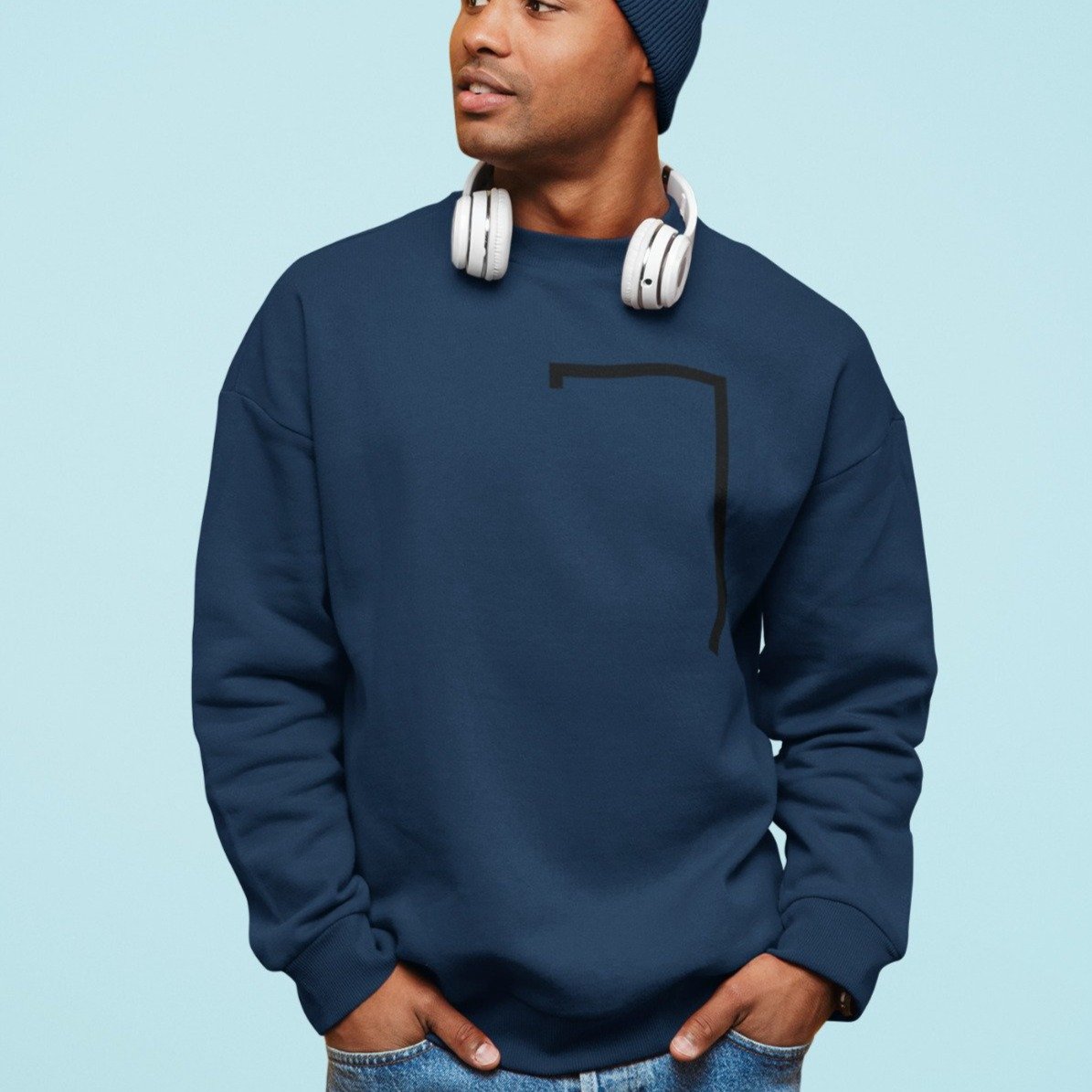 Mens Angled Logo Crewneck Sweatshirt