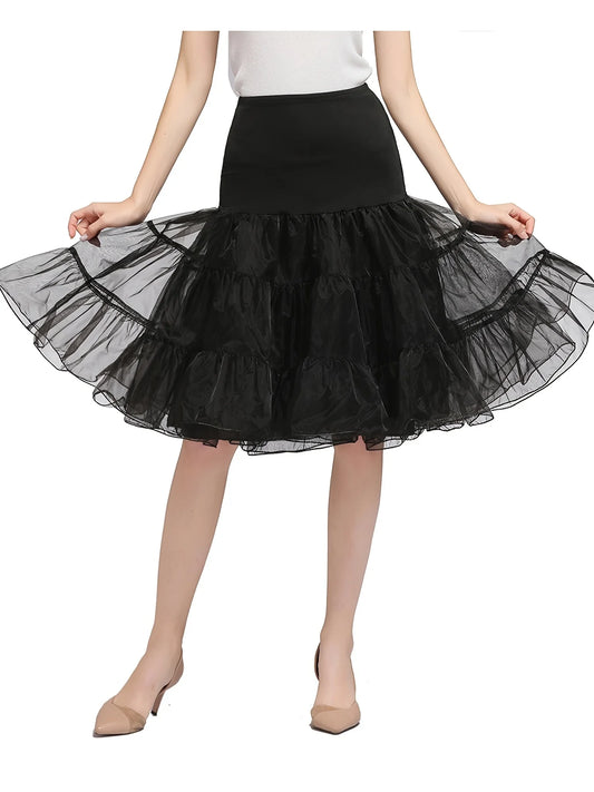 Women's 50S Vintage Tulle Petticoat Half Slip Tutu Underskirt