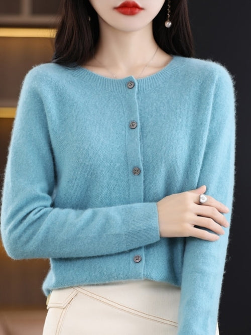 Long Sleeve Cashmere Women Knitted Sweaters 100% Pure Merino Wool