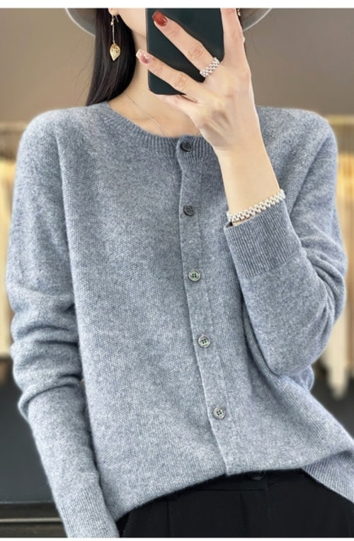 Long Sleeve Cashmere Women Knitted Sweaters 100% Pure Merino Wool