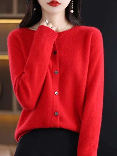 Long Sleeve Cashmere Women Knitted Sweaters 100% Pure Merino Wool