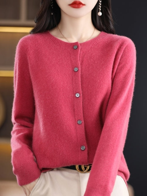 Long Sleeve Cashmere Women Knitted Sweaters 100% Pure Merino Wool