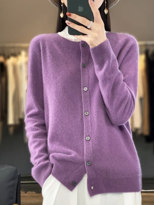 Long Sleeve Cashmere Women Knitted Sweaters 100% Pure Merino Wool