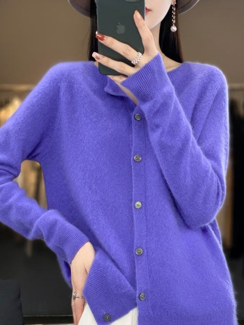 Long Sleeve Cashmere Women Knitted Sweaters 100% Pure Merino Wool