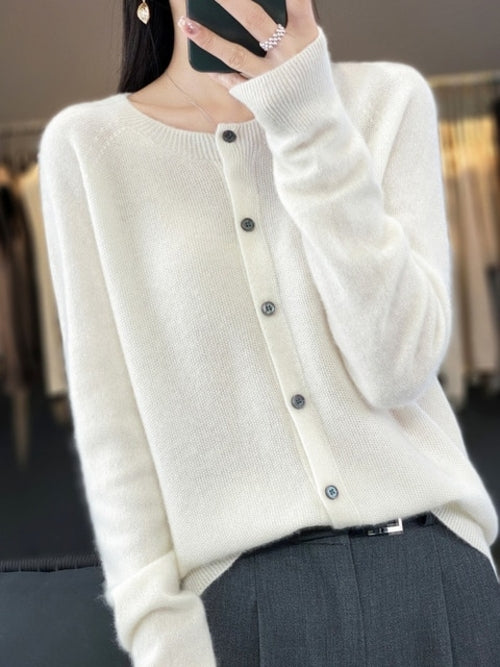 Long Sleeve Cashmere Women Knitted Sweaters 100% Pure Merino Wool