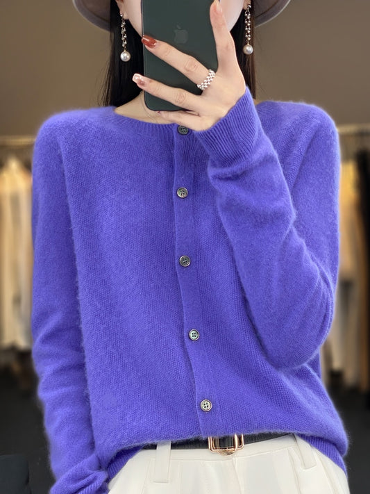 Long Sleeve Cashmere Women Knitted Sweaters 100% Pure Merino Wool