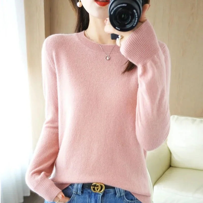 Sweaters Women Casual O-neck Solid Jumpers Pullovers Spring Autumn