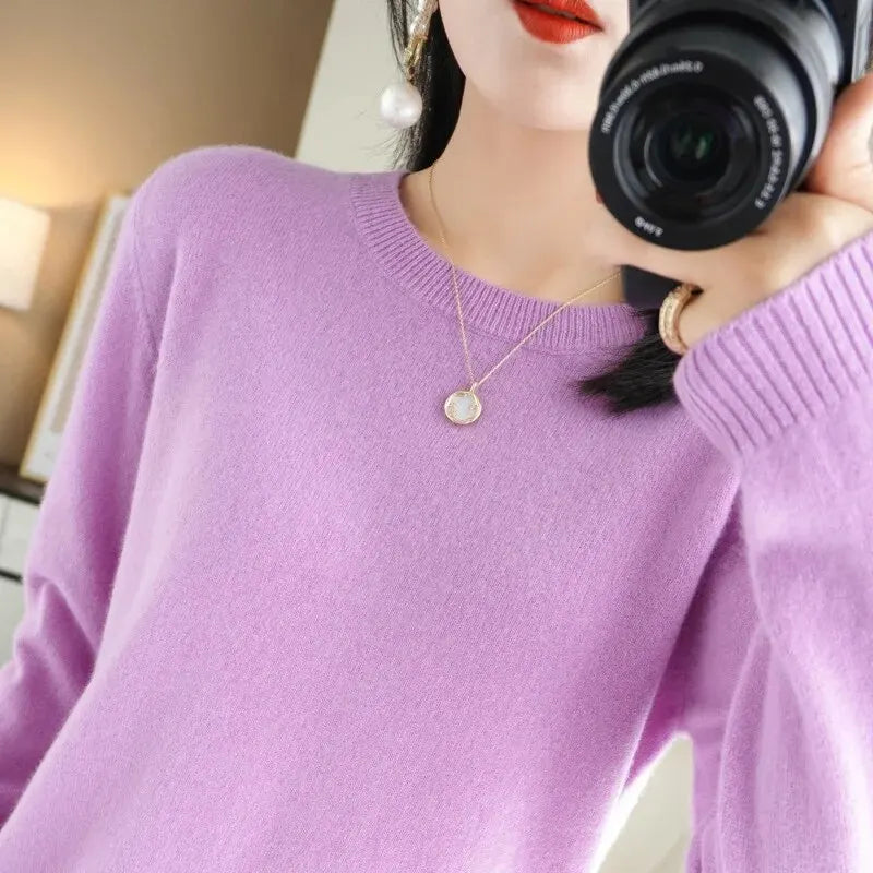 Women Sweater O-neck Autumn Winter BasicPullover Warm Casual Pulls