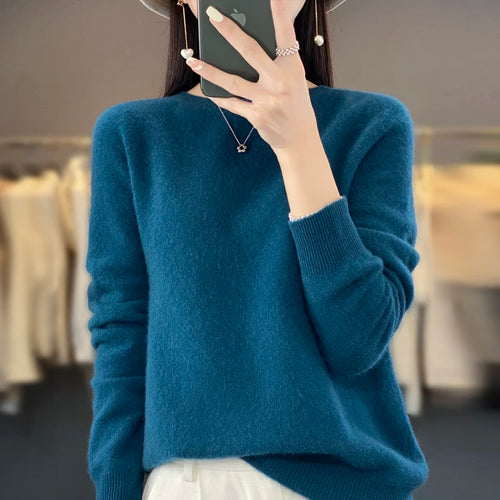 New cashmere sweater women's sweater in autumn and winter 100% merino