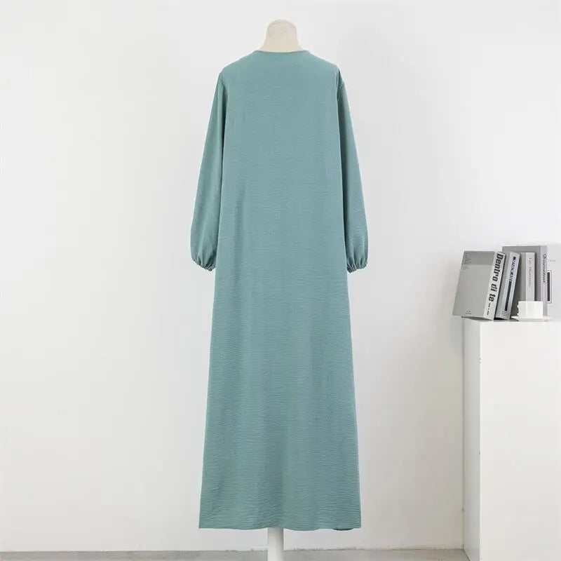 Spirng Autumn Full Sleeve Casual Plus Size Dress Women Loose Maxi