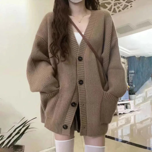 Autumn Winter Women Cardigan Sweater Coats Fashion Female Long Sleeve