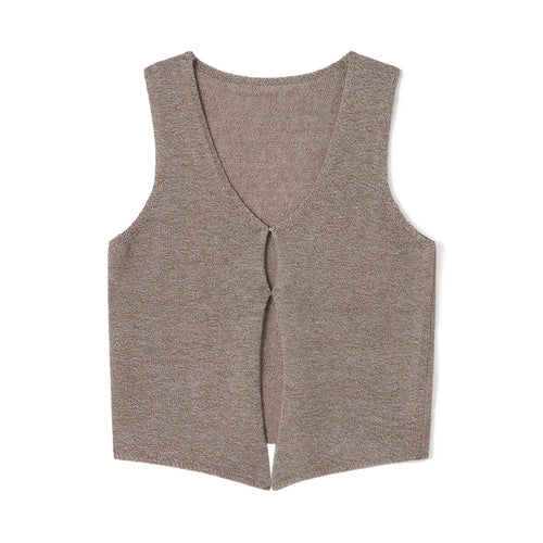 Women's Vintage Y2K Sweater Knitwear Vest Fitted Sleeveless Open Front