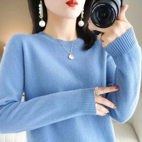 Sweaters Women Casual O-neck Solid Jumpers Pullovers Spring Autumn