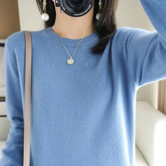 Women Sweater O-neck Autumn Winter BasicPullover Warm Casual Pulls