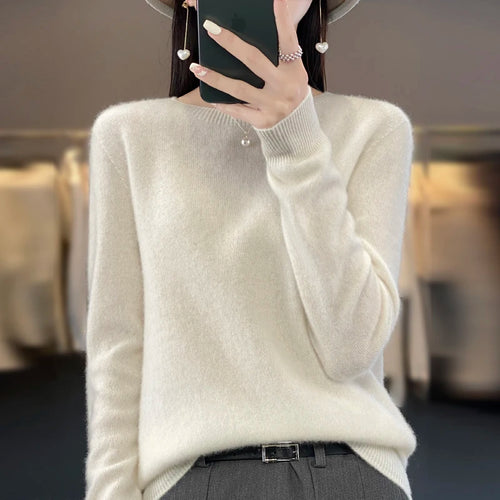 New cashmere sweater women's sweater in autumn and winter 100% merino