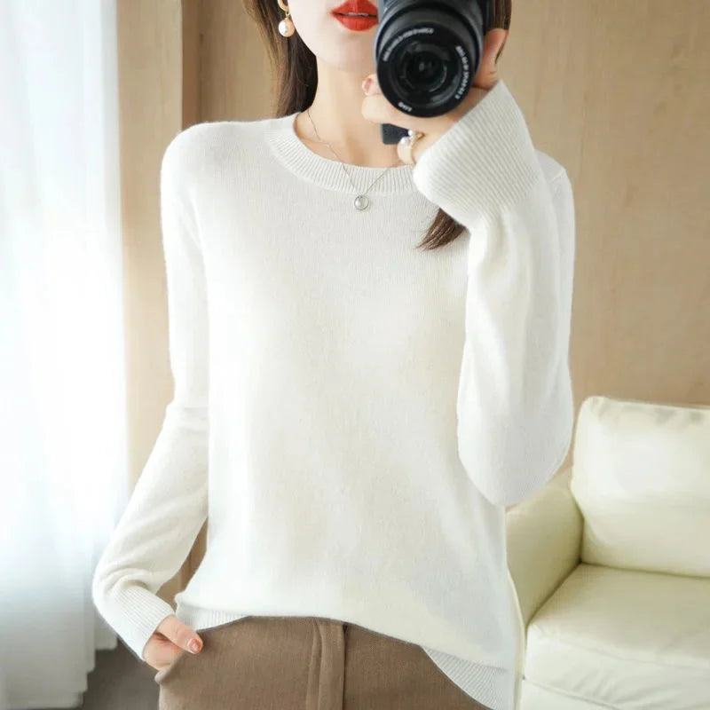 Sweaters Women Casual O-neck Solid Jumpers Pullovers Spring Autumn