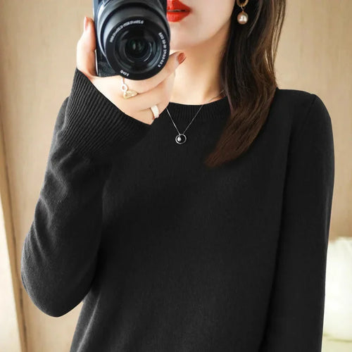 Sweaters Women Casual O-neck Solid Jumpers Pullovers Spring Autumn