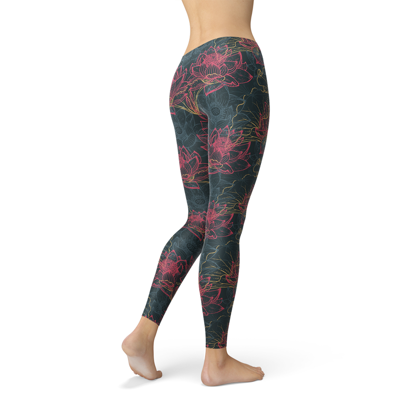 Womens Floral Lotus Leggings