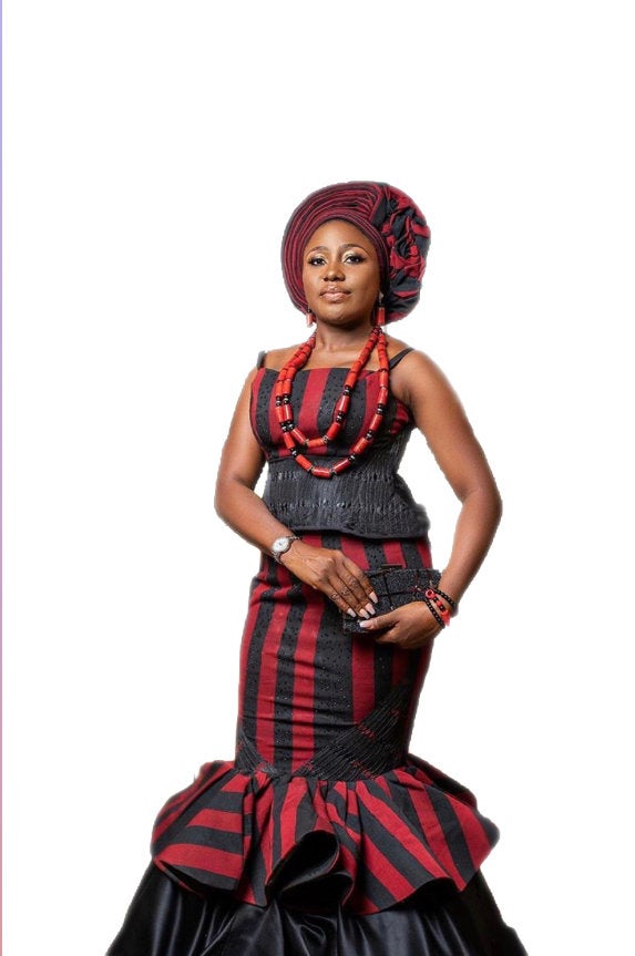 Idoma African bride wedding outfit